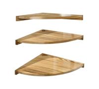 Corner Floating Shelves, Wooden Wall Shelf, Rustic Storage Rack, Three Tier Display Unit, Space Saving Organizer for Bedroom Kitchen Living Room Kids Plants Books Perfume Staircase Closet Home Decor