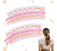 CORNER LACE 24 elastici per capelli a tema Groovy, rosa e arancione, per addio al nubilato, feste di compleanno, regali per proposte di damigella d'onore, ringraziamenti per festeggiare con noi