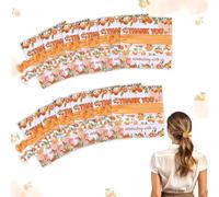 CORNER LACE 24 fasce elastiche per capelli a tema arancione, con biglietti di ringraziamento per festeggiare con noi, cravatte per capelli clementine a tema frutta, baby shower, compleanno, addio al