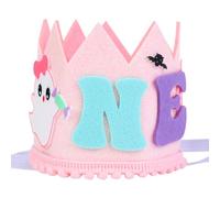 CORNER LACE Cappello per il primo compleanno di Halloween, corona glitterata per il primo compleanno, fascia spettrale per ragazze, colore pastello, simpatico fantasma per un anno decorazioni