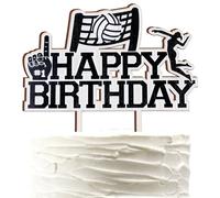 CORNER LACE Pallavolo Buon Compleanno Cake Topper In Legno Gioco Pallavolo Pick Ragazze, Sport Tema Compleanno Decorazioni Forniture