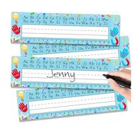 CORNER LACE Targhetta di classe a tema scienza blu, 36 Etichette di nome dello studente, adesivo di nome del gabinetto del manoscritto, decorazione con linee di lettera 1-20