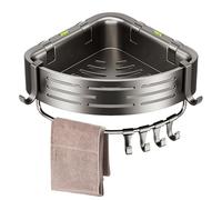 Corner Shelf, Wall Storage for Bathroom, No Drill Mount with Strong Adhesive, Space Saving Design, Easy Install Feature, Organizer Tool, Home Accessory for Kitchen Apartment 9.45x9.45x2.17 Inches