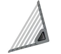 Corner Sink Rack, Dish Drying Rack, Triangle Roll Up Drainer, Silicone Aluminum Build, Space-Saving Design, Ideal for Home RV Kitchen Apartment, 12.6x12.6x1.77 Inches, 1-Piece
