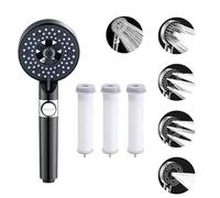 Cornetta Doccia 4 Pezzi Soffione Doccia Alta Pressione 5 Modalità Regolabili Grande più Cotone PP Cipolla Nera