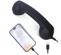 Cornetta per telefono retrò, accessorio elettronico classico di tipo C, con microfono, vecchio stile con pulsante di risposta, adatto per genitori anziani, uffici, viaggi, letto, scrivania, soggiorno