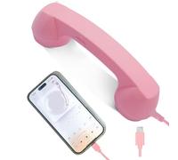 Cornetta per telefono retrò, accessorio elettronico classico di tipo C, con microfono, vecchio stile con pulsante di risposta, adatto per genitori anziani, uffici, viaggi, letto, scrivania, soggiorno