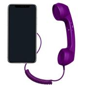 Cornetta Retro Cornetta Type-C a con Cavo per Telefono Fisso Retrò | Cornetta USB Cablata per Cellulare Per Videochiamate Tablet Computer Laptop Lavoro Casa Ufficio Viaggio Viola