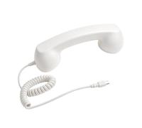 Cornetta Retro per Cellulare Altoparlante Type-C Audio Chiaro per Telefono | Microfono Per Cellulare Videoconferenze Chiamate Chat Aula Casa Scuola Halloween Natale Riunioni Bianco