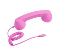 Cornetta Retro per Cellulare Cornetta Audio con Jack per Telefono Fisso | Microfono Per Cellulare Videoconferenze Chiamate Chat Aula Casa Scuola Halloween Natale Riunioni Rosa