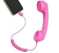Cornetta Retro Per Cellulari Dispositivo Portatile Da Collegare Al | Cornetta Retrò Per Cellulare Con Microfono Per Videoconferenze Mobili Chiamate Riunioni E Casa Rosa