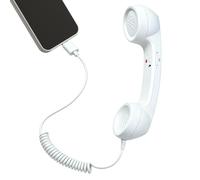 Cornetta Retro Per Cellulari Dispositivo Portatile Da Collegare Al | Cornetta Telefonica Retro Con Microfono Per Videoconferenze Mobili Chiamate Riunioni E Casa Bianco