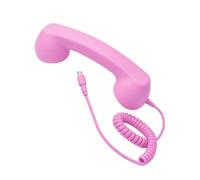 Cornetta Telefonica Retro Cornetta Audio con Jack per Telefono Fisso | Cornetta Telefonica con Microfono per Cellulare Videoconferenze Chiamate Chat Aula Casa Scuola Halloween Natale Riunioni Rosa