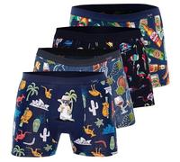 cornette Boxer aderenti da uomo, confezione da 2, 3, 4, 6 pezzi, divertenti, comodi e traspiranti, 95% cotone, mutande da uomo, taglia M, L, XL, XXL, colori: blu, verde, grigio, nero, Blu scuro, M