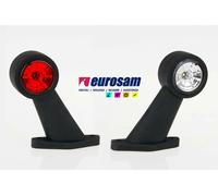 CORNETTO FANALINO IN GOMMA BIANCO-ROSSO LED 12/24V 45° CORTO CAMION