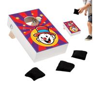 Cornflip, set di giochi portatile in legno divertente, set portatile a forma di cornhole include 3 sacchetti da lancio, per bambini, casa, all'aperto, feste, riunioni, prato, giardino, campeggio e