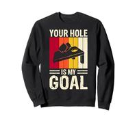 Cornhole Art per Uomini Donne Giocatori di Buco di Mais Divertente Cornhole Felpa