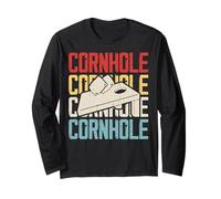 Cornhole Art per Uomini Donne Giocatori di Buco di Mais Divertente Cornhole Maglia a Manica