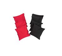 Cornhole-Classics - Set di 8 sacchetti Cornhole, sacchetti quadrati per giochi per esterni, Cornhole Bean Bags, 4 Rosso & 4 Nero