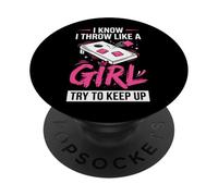 Cornhole Donne Signora Divertente Getto Come Una Ragazza Cerco Di Tenere Il Passo PopSockets PopGrip Adesivo
