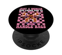 Cornhole Giocatore Solo Una Donna Che Sa Come Maneggiare Borse PopSockets PopGrip Adesivo