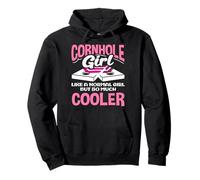 Cornhole Girl Lover piace una ragazza normale molto più bella Felpa con Cappuccio