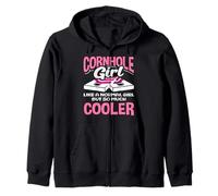 Cornhole Girl Lover piace una ragazza normale molto più bella Felpa con Cappuccio
