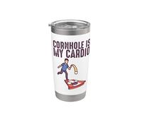 Cornhole Is My Cardio Cornhole Bags Corn Hole Board Cornhole Bicchiere termico in acciaio inox doppia parete