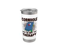 Cornhole Is My Therapy Bags Corn hole Board Cornhole Bicchiere termico in acciaio inox doppia parete