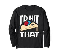 Cornhole Lover: I'd Hit That Fun Game Slogan Maglia a Manica