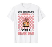 Cornhole Nana Mai Sottovalutare Una Nonna con Un Sacco di Fagioli Maglietta