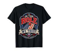 Cornhole Patriottico nel Buco We Trust USA Bean Bag Toss Maglietta