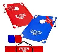Cornhole Toss - Leggero e Pieghevole in Tessuto 90×60 cm - Set con 2 Tavole + 8 Sacchetti + Borsa da Trasporto - Gioco da Esterno per Bambini e Adulti - Original Corner