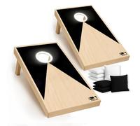 Cornhole Ufficiale Luminoso in Legno - 90×60 cm - 2 Tavole con LED + 8 Sacchetti - Set con Borsa da Trasporto - Gioco da Esterno per Giardino e Serate - Original Corner