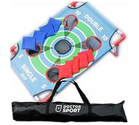 Cornhole Unika Dart 3-in-1 Game - 91x60cm - In Luxus Tragetasche - 8X Wurfbags - Schnelle Aufbau - Rot und Blau - Original Doctor Sport Spiel