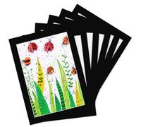 Cornice 21 x 29.7 cm DIN A4,Set di 6 Cornici Foto da Parete,Corni di Cartone con Pellicola Plastica Antipolvere ad Alta Trasparenza,Nero