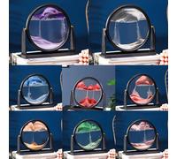 Cornice 3D con sabbia mobile con pittura dinamica di sabbie mobili per migliorare l'umore e la pazienza, pezzo decorativo per casa e ufficio (viola)