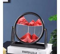 Cornice 3D con sabbia mobile con pittura dinamica di sabbie mobili per migliorare l'umore e la pazienza, pezzo decorativo per casa e ufficio (rosso)