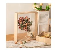 Cornice 3d Cornici for scatole di ombre trasparenti profonde, espositore for bouquet, contenitore for fiori profondo for artigianato, ricordi di immagini 3D, tavolo in legno(1Pcs log color,12.7x17.8x1
