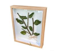 Cornice 3D dal design profondo, realizzata con pannelli a base di legno, per esporre foto di matrimoni, fiori, artigianato e oggetti sentimentali in modo sicuro (legno)