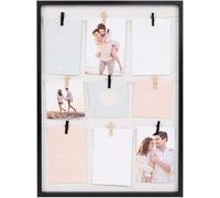 Cornice 3D Multi Foto Fotografie, da Appendere Parete Contorno 3D Tridimensionale, Dimensione Immagini 10x15 Cm, Ricordi Amore Famiglia Momenti Felici, Idea Regalo (NERO, GRANDE 52x39 Cm.)