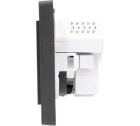 Cornice a 1 elemento grafite, serie Europa, installazione semplice, design moderno, ideale per interrompere lo spazio e collegare dispositivi elettrici.