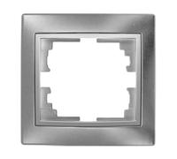 Cornice a 1 elemento in argento, serie Europa, compatibile con installazione elettrica, ideale per decorazioni moderne e ristrutturazioni di interni.