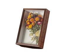 Cornice a fondo profondo, Cornice in legno con scatola for ombre 3D, dimensioni multiple multicolori da 3 cm, for foto di fiori secchi fai te(Brown-10inch,3PCS)