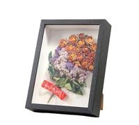 Cornice a fondo profondo, Cornice in legno con scatola for ombre 3D, dimensioni multiple multicolori da 3 cm, for foto di fiori secchi fai te(Black-10inch,3PCS)