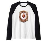 Cornice a Forma di Cuore con Fede Cristiana, ornata Maglia con Maniche Raglan
