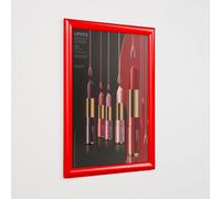 Cornice a Scatto A3 in Alluminio Rosso RAL3020 - Profilo 25mm, Angoli Vivi, PVC Antiriflesso 29,7x42 cm