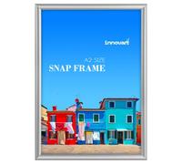 Cornice a scatto in alluminio INNOVART per poster 16 x 24 con caricamento frontale e pellicola protettiva in PVC per cornice in metallo formato A