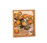 Cornice a telaio, Cornice a scatola profonda 4 cm 6/7/8/10 pollici con cornice in legno trasparente espositore for rose secche(Color 1,10in 22x26.6cm)
