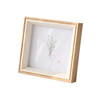 Cornice a telaio, Portafoto quadrato in resina con scatola portaoggetti, multicolore, dimensioni multiple(Beige,16.7cm x 16.7cm)